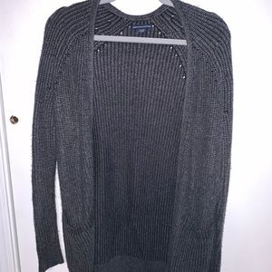 American Eagle Gray Knit Cardigan
